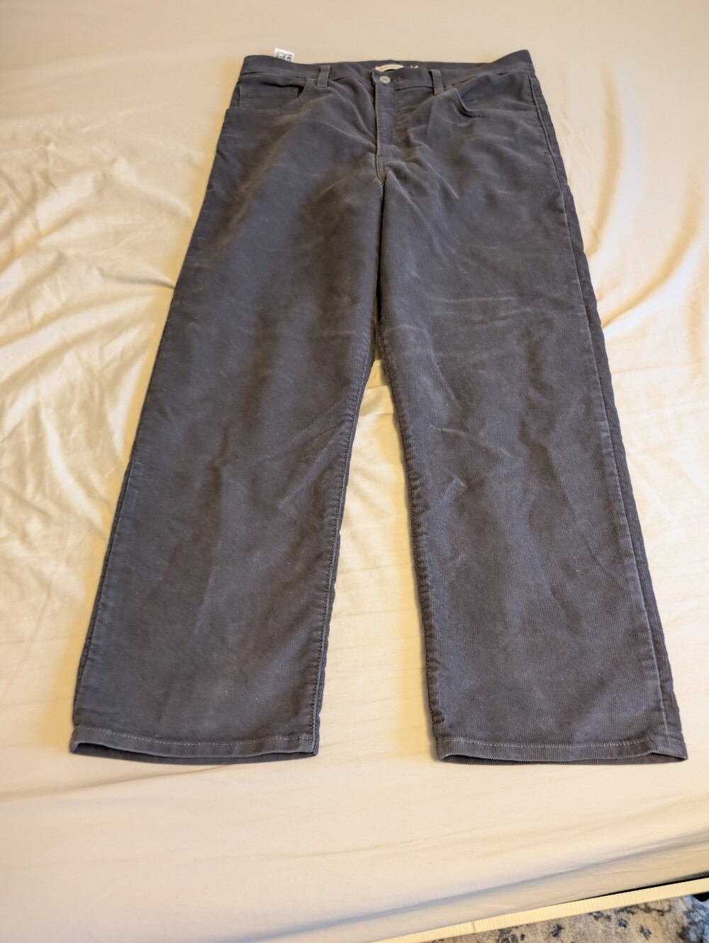 Levi Dark Gray Wide-Leg Corduroy Pants